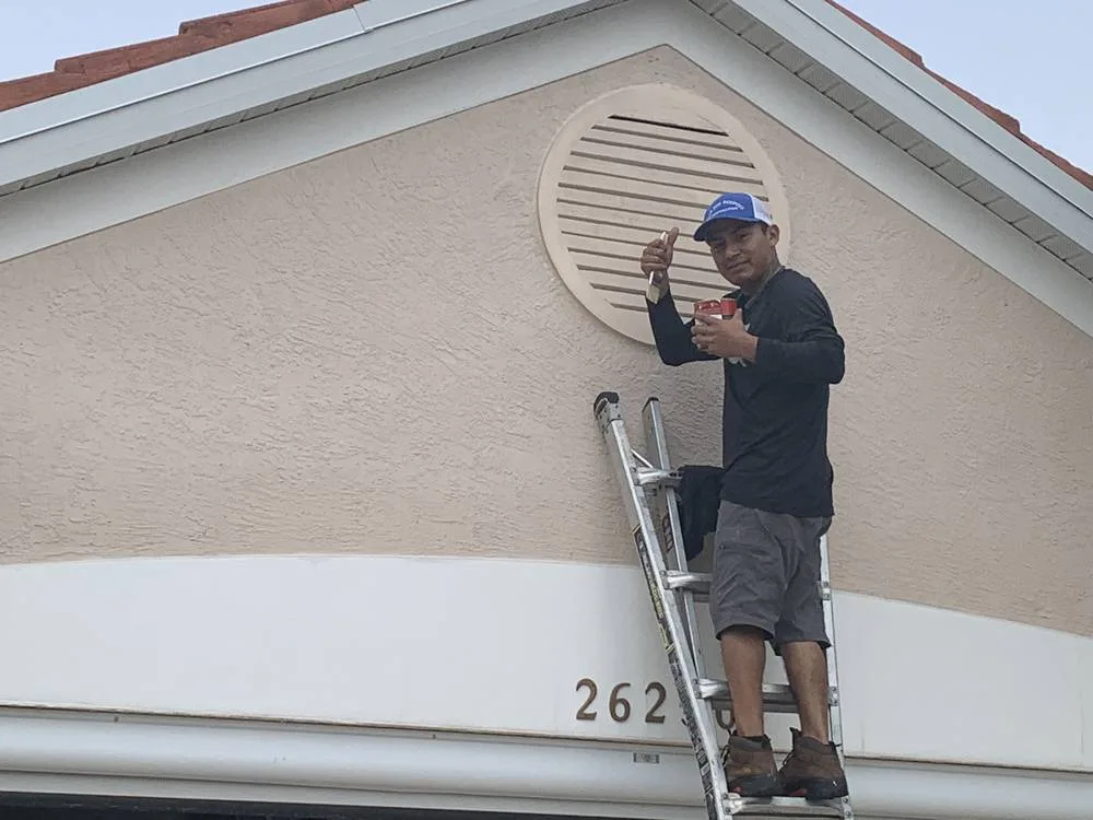 Custom gable vent installed and painted on the home
