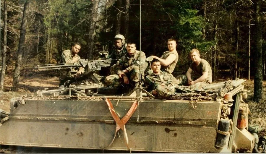 Death Squad — the squad Alex led, mounted on an armored personnel carrier in Germany