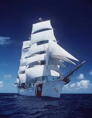 The barque Eagle under full sail