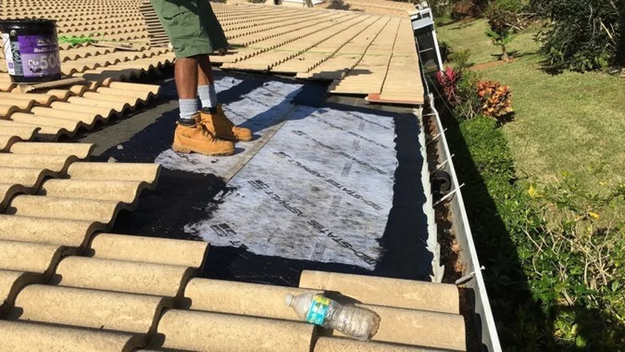 New self-adhered underlayment installed and the tile being reset at Preserves at the Shores