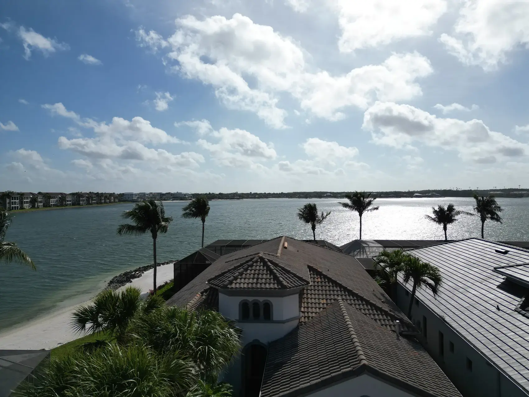 Finished tile roof on a waterfront Cape Coral home