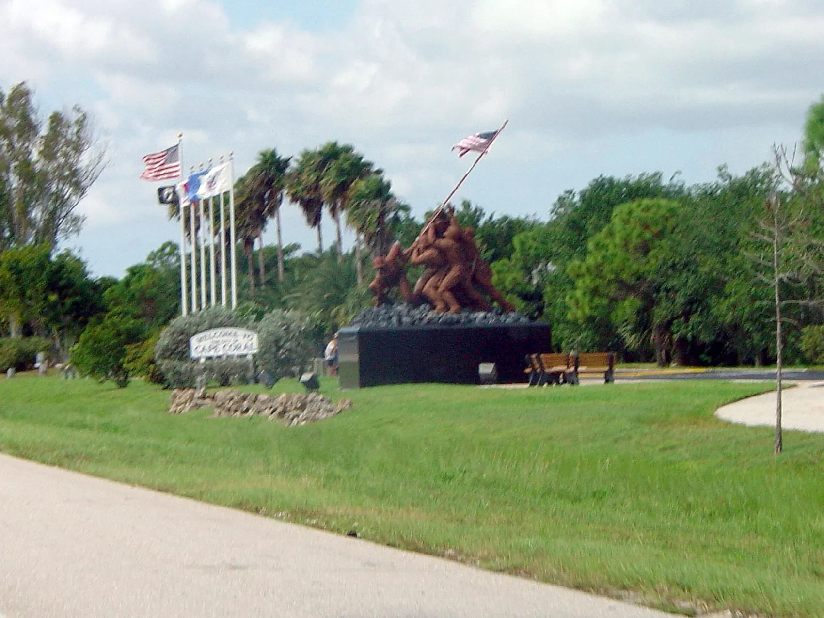 The Iwo Jima memorial at Four Mile Cove Ecological Preserve in Cape Coral