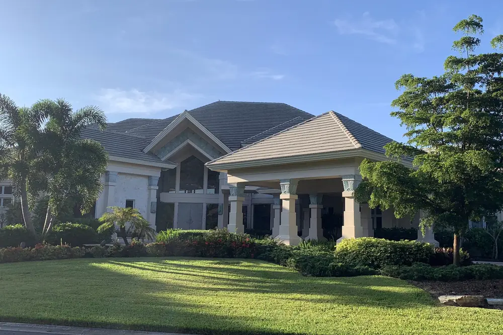 Completed tile roof on a Naples-area estate