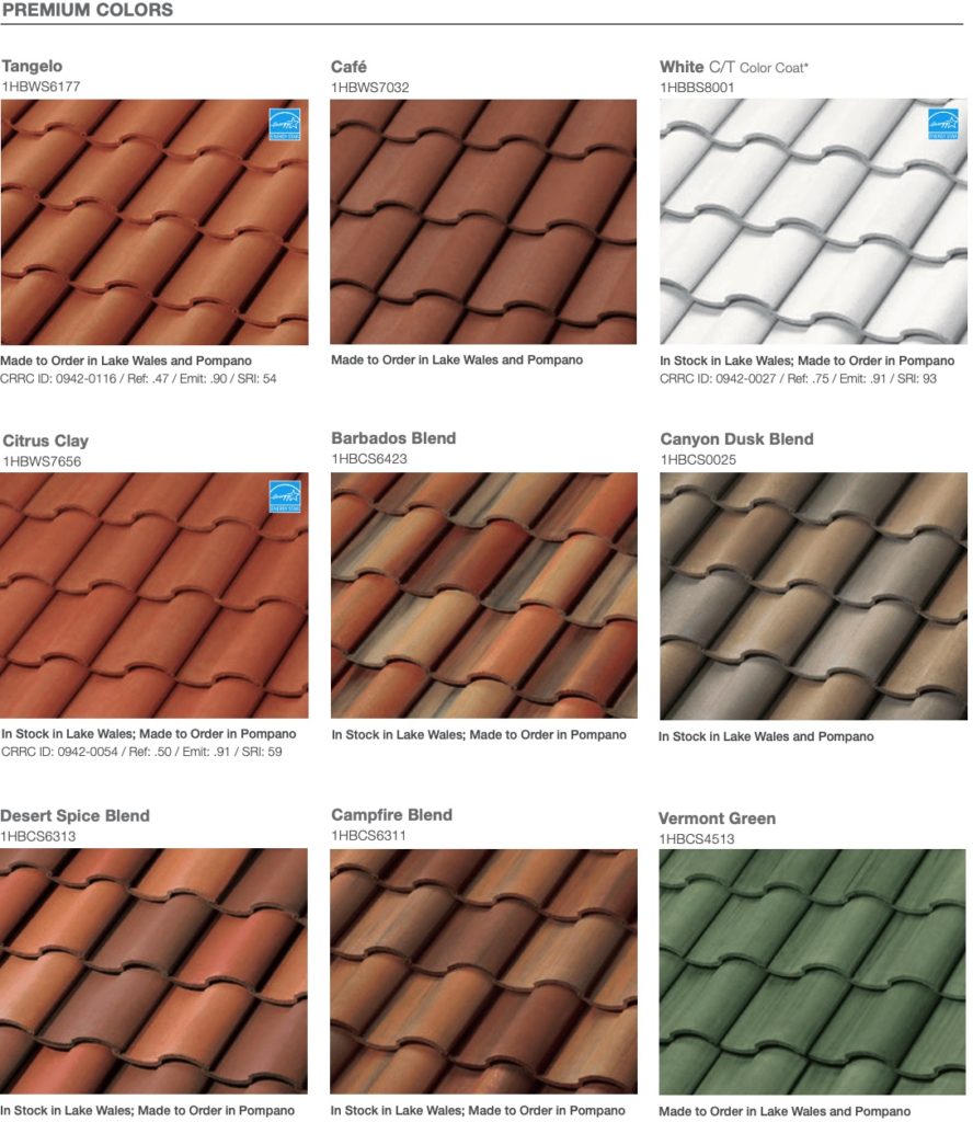 florida roof tile colors