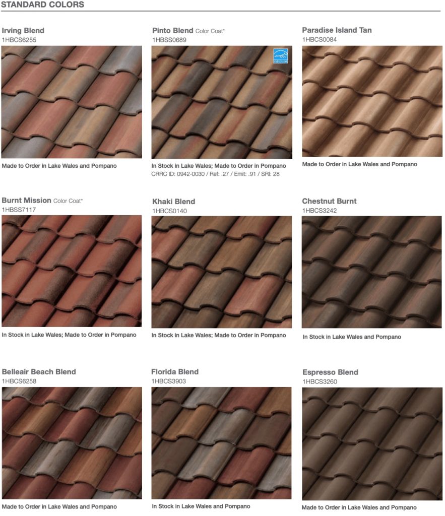 tile roof colors